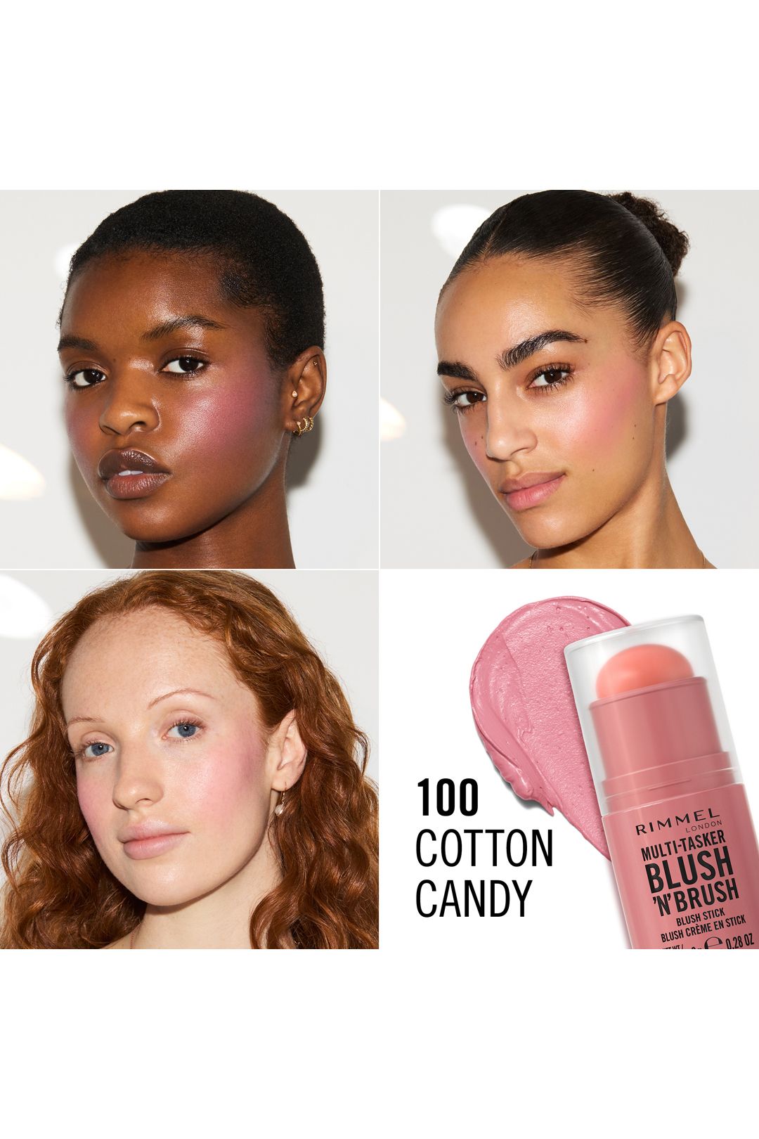 Rimmel London Multi-Tasker Blush'N'Brush Stick 8g Cotton Candy image 2