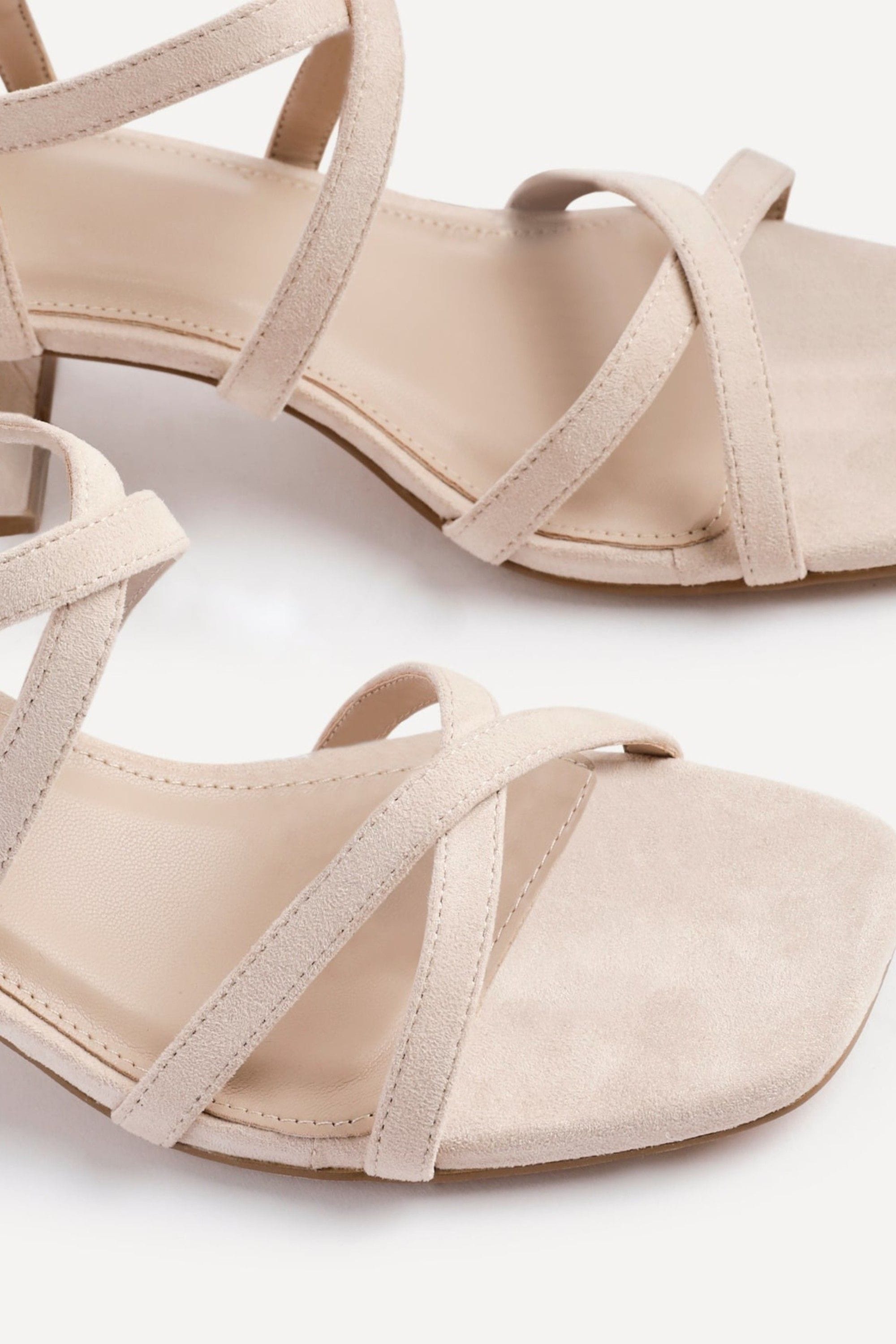 Linzi Jovanna Nude Faux Suede Strappy Low Block Heeled Sandals image 4