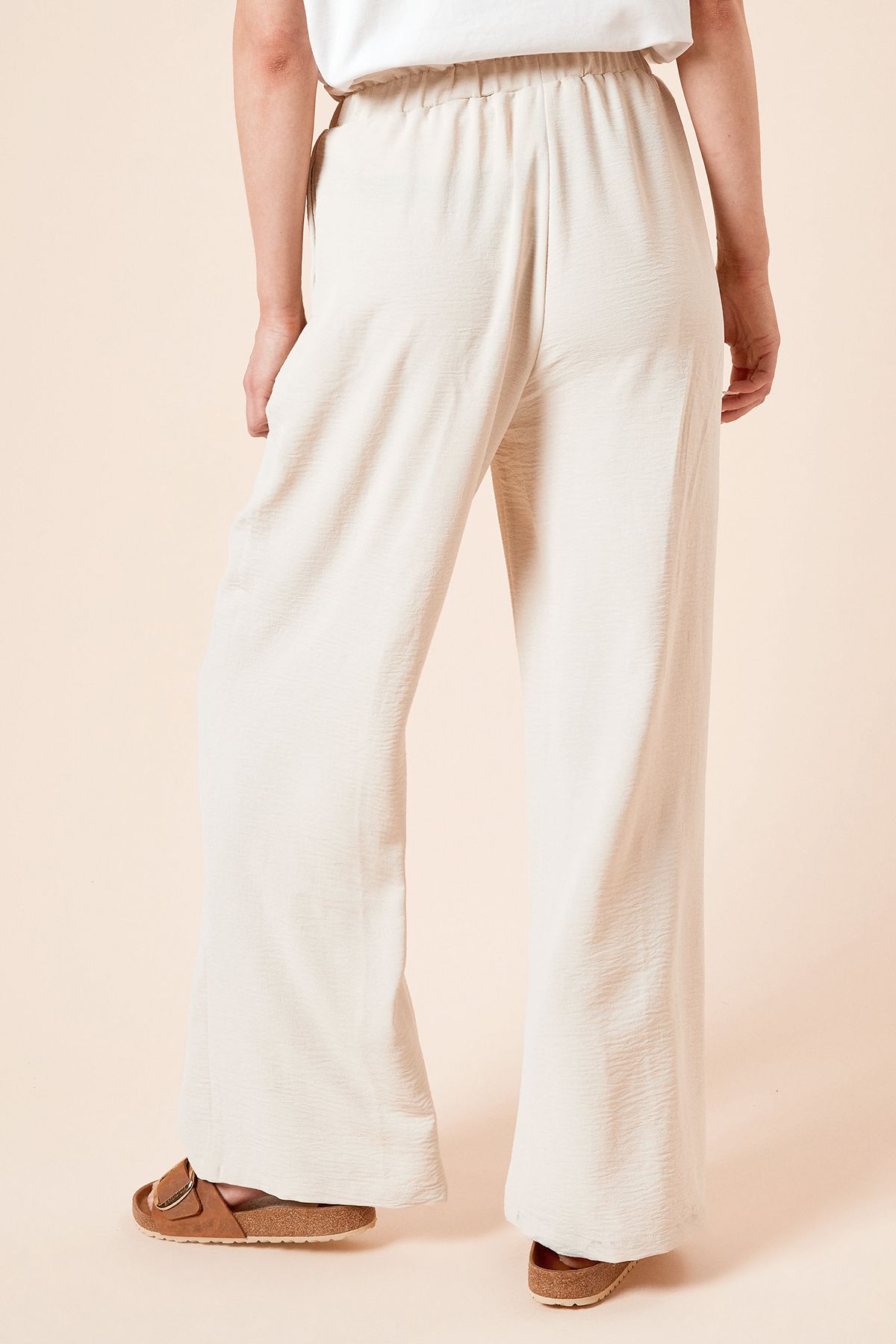 Dorothy Perkins Paperbag Waist Wide Leg Trouser Stone image 3