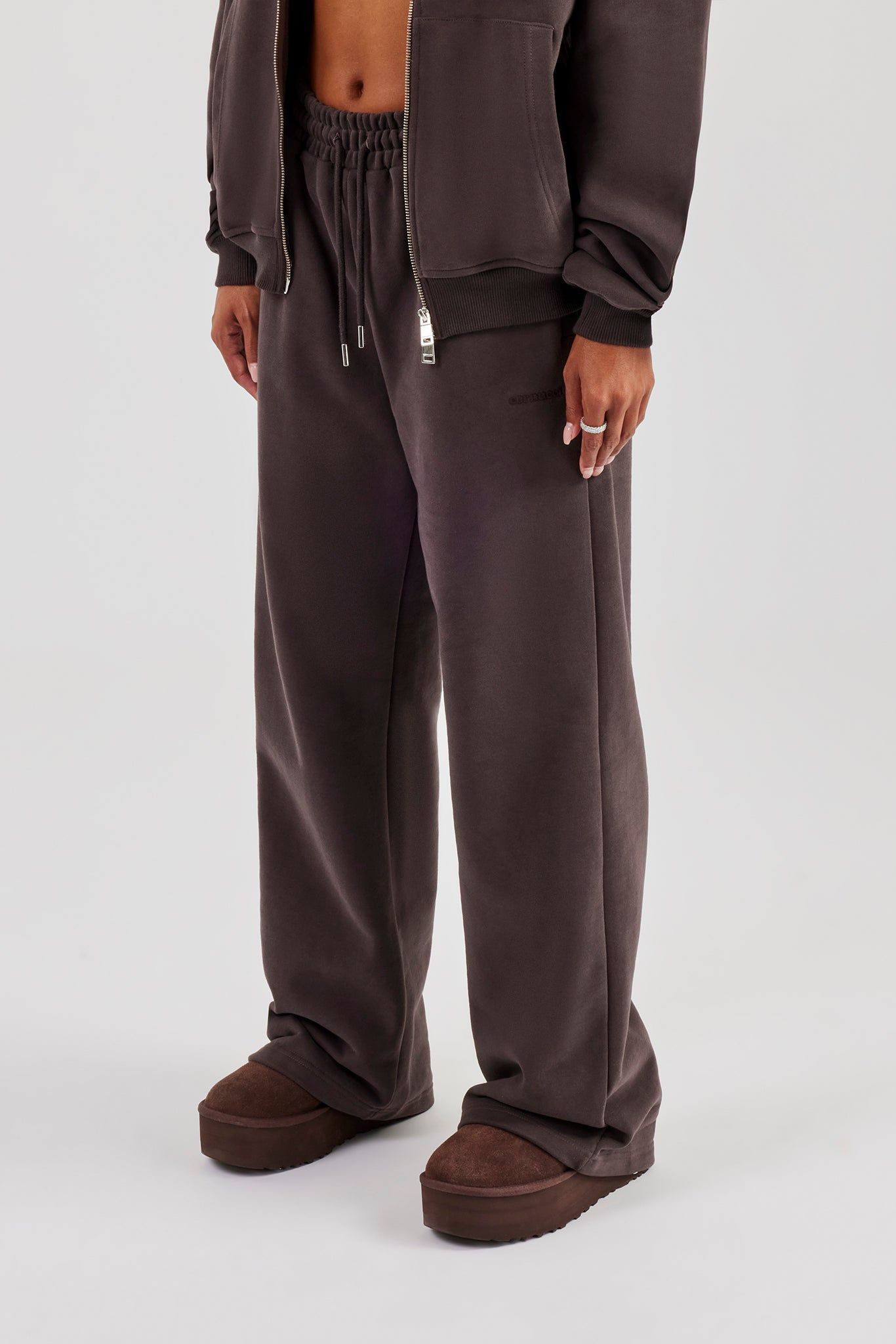 Cernucci Wide Leg Jogger - Coffee image 1