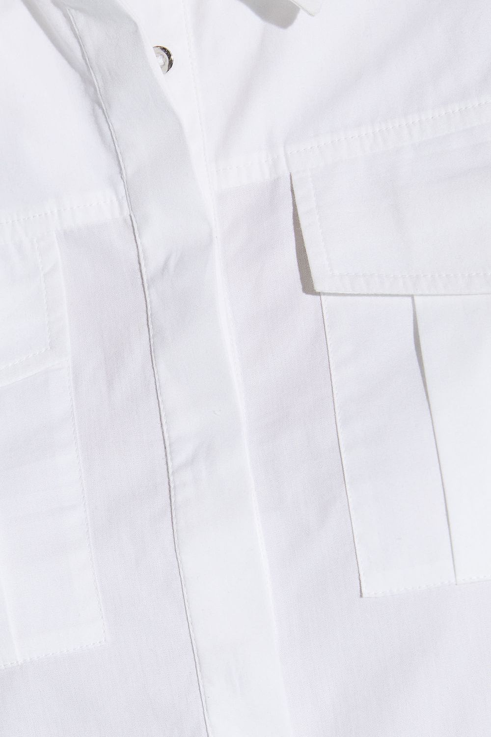 RUNWAY 1.8.1.8 Runway 1.8.1.8 Poplin Cropped Boxy Utility Shirt White image 5