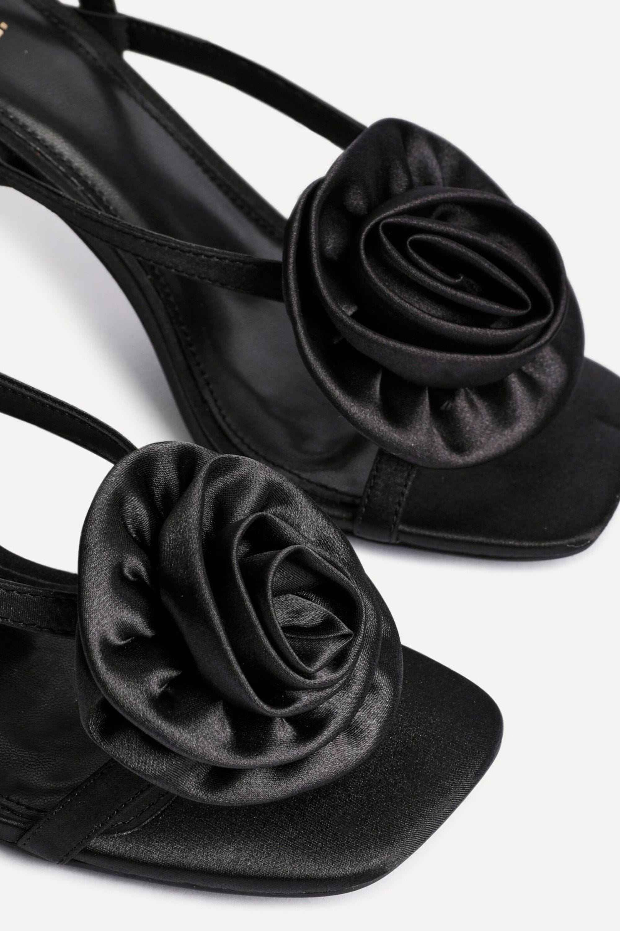 Linzi Valentine Black Satin Stiletto Heeled Sandals image 4