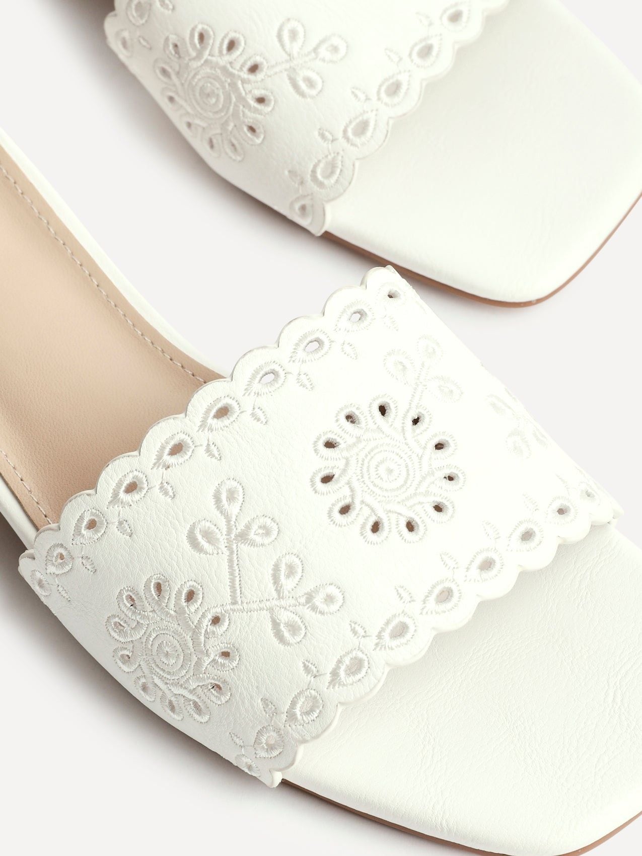 Linzi Lavender White Faux Leather Mule image 4