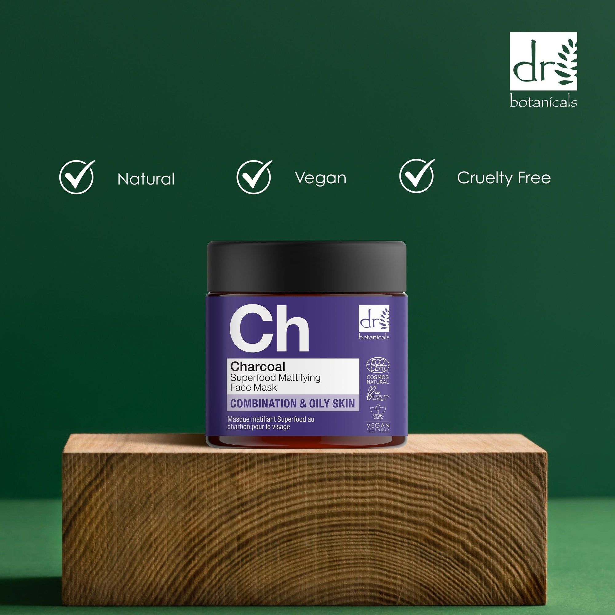 Dr. Botanicals Charcoal Superfood Mattifying Face Mask 60ml x 2 Duo Pack image 5