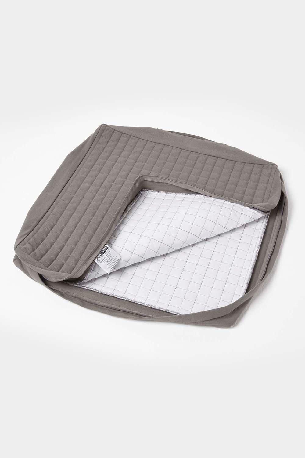 Homescapes Quilted Cotton Armchair Booster Cushion Cover image 1