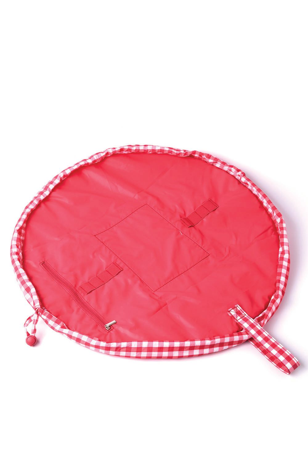 The Flat Lay Co Parachute Drawstring Flat Lay Makeup Bag - Red Gingham Multi image 5