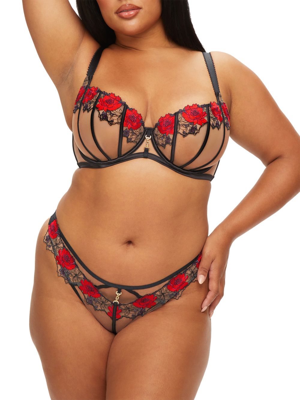Ann Summers Caged Rose Non Padded Fuller Bust Balcony Bra image 5