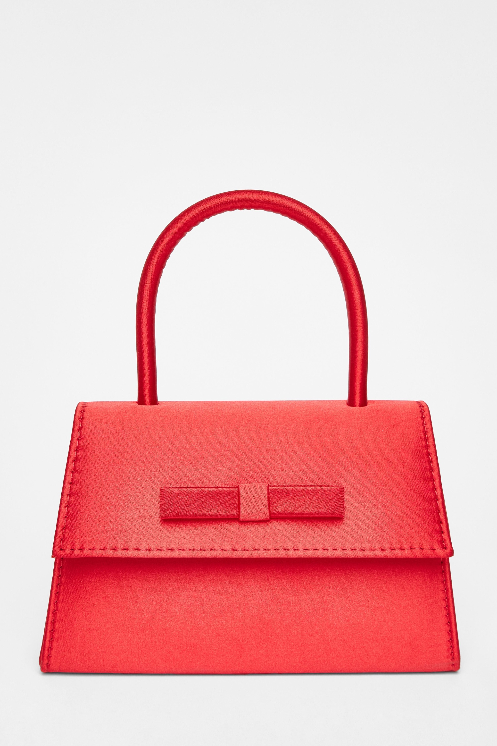 Quiz Red Bow Trim Top Handle Bag image 3