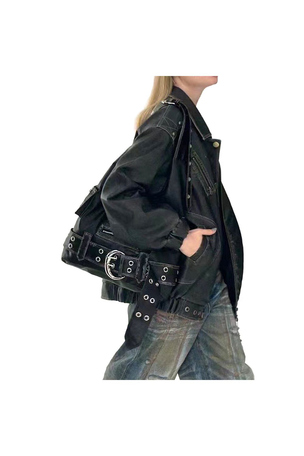 XY London 'Cora' Belt Buckle Zip Up Shoulder Bag image 5
