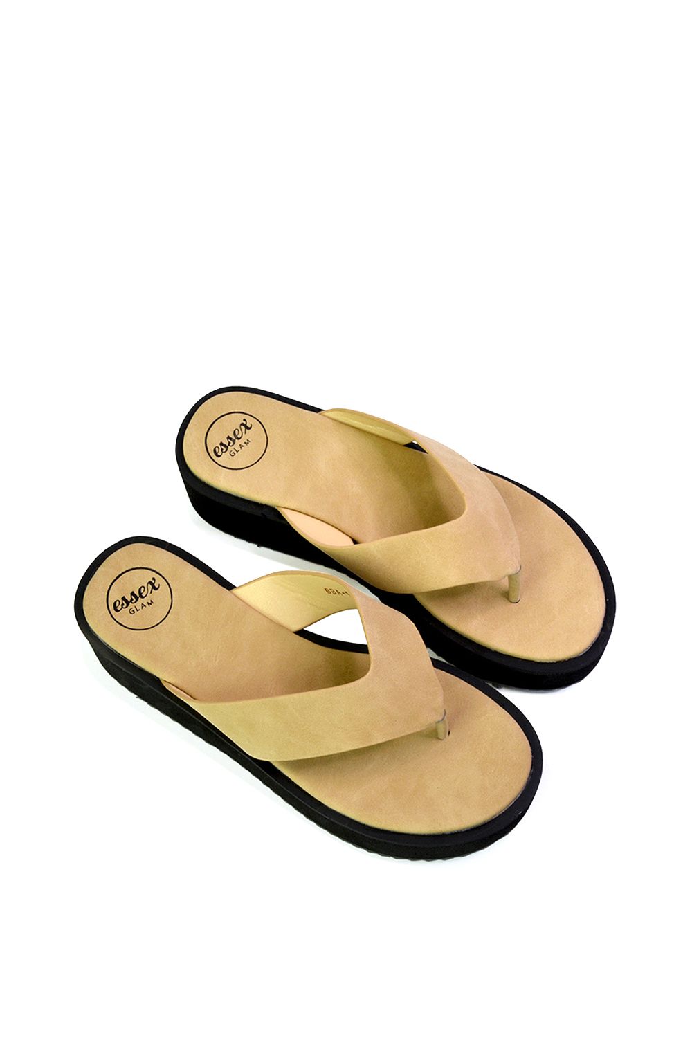 XY London 'Tammi' Thong Strap Flatform Flip Flop Sandal Slides image 4