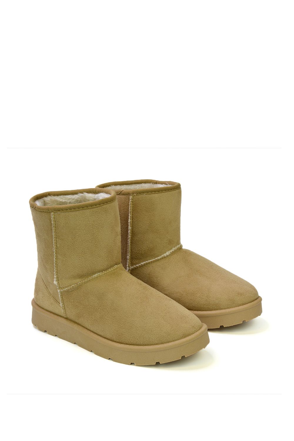 XY London 'Junie' Classic Flat Ankle Boots with Faux Fur Insole image 4