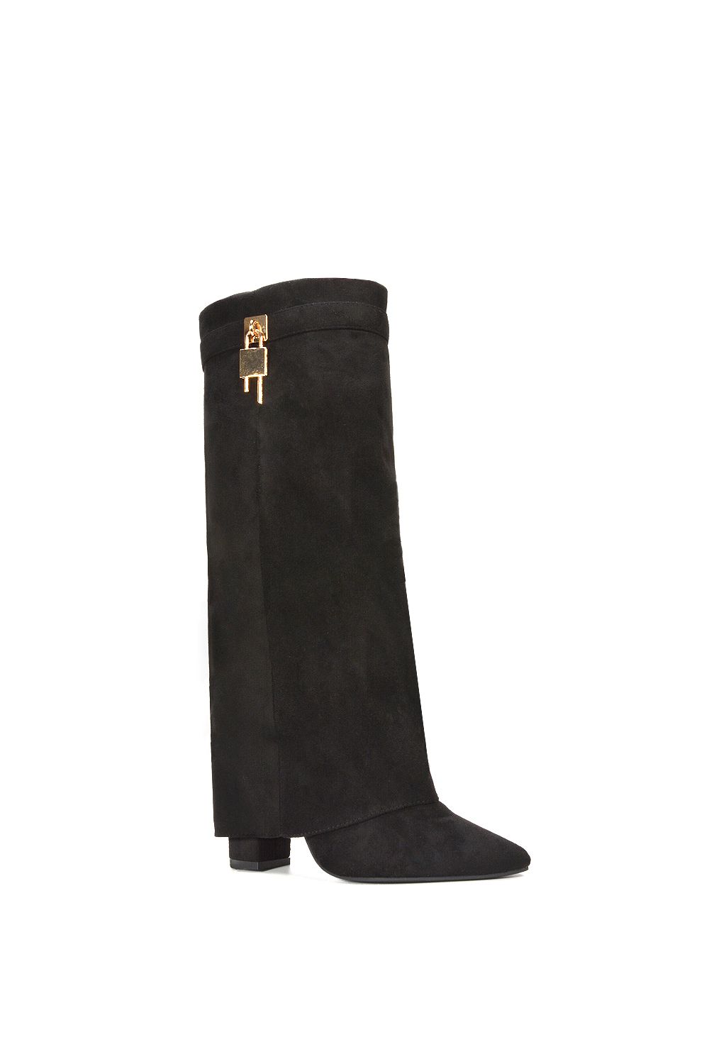 XY London 'Holly' Knee High Fold Over Pointed Toe High Heel Boots image 2