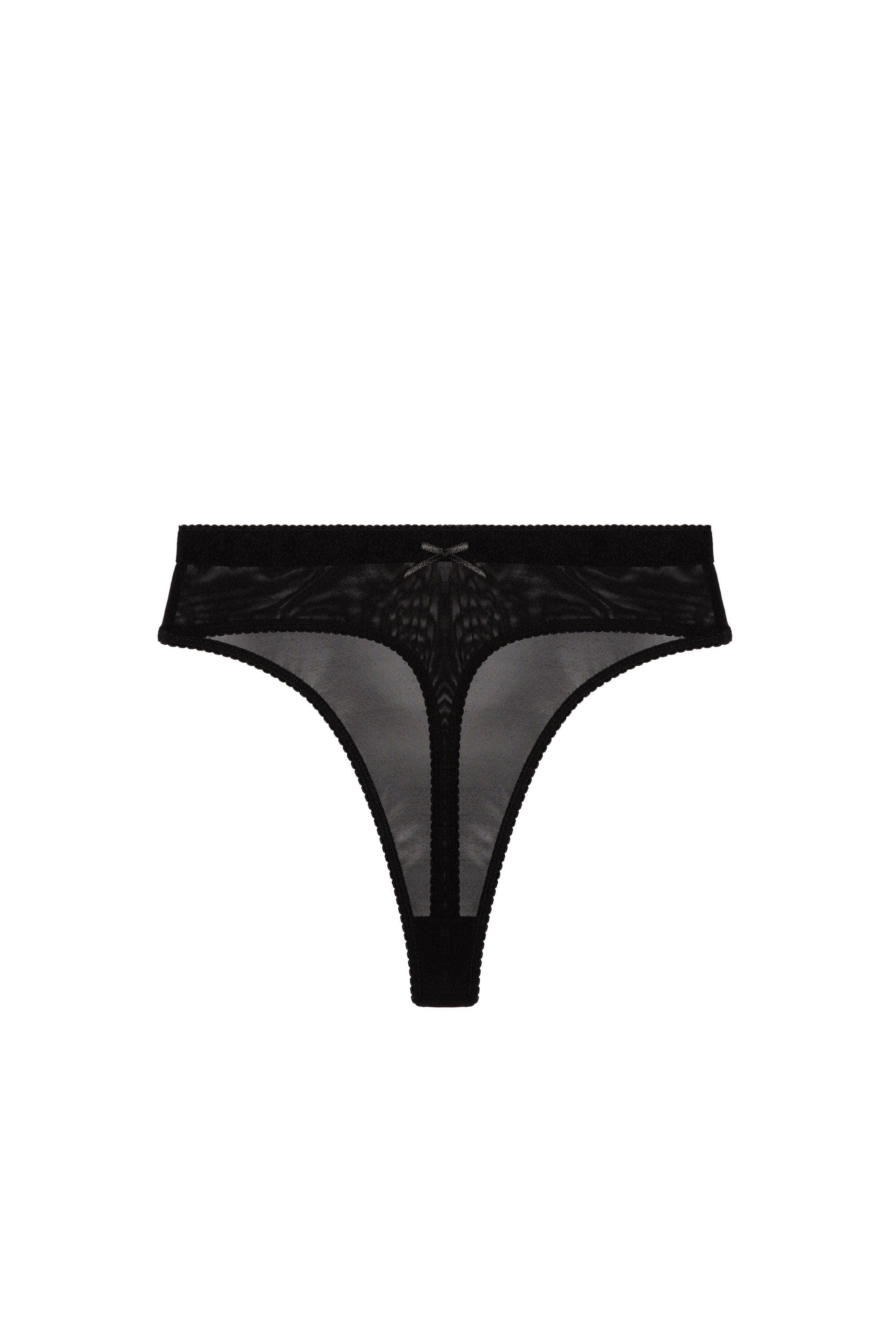 Playful Promises Josie Black Mesh 'High Waist Thong' image 4