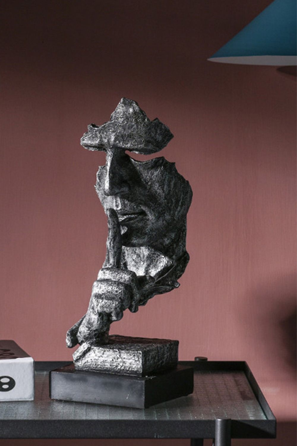 Living and Home Creative and Abstract Men Figure Statues Sculptures Keep Silence Figurine image 5