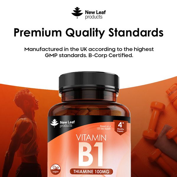 New leaf health Vitamin B1 Thiamine Supplement 100mg (4 Months Value Supply) Thiamine Vitamin B1 High Strength – Heart Health, Healthy Nervous System, Immune Health, Energy Release image 5