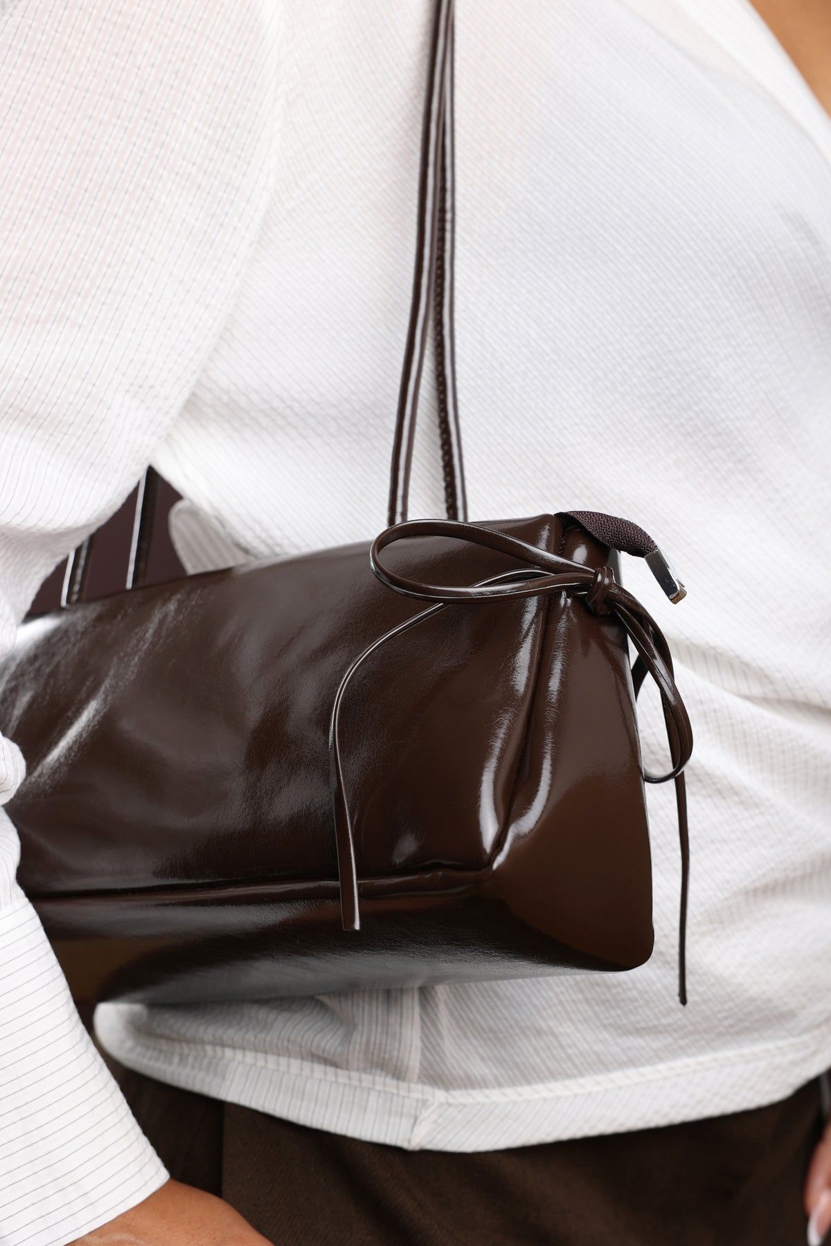 Where's That From 'Bay' Glossy Handheld Shoulder Bag image 6