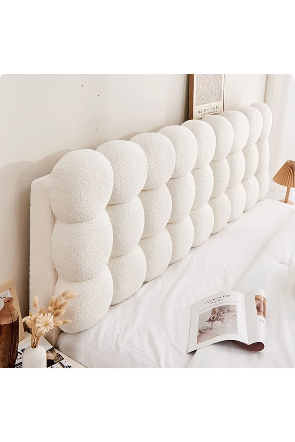 Living and Home Textured Bubble Design Plush Headboard Bolster Pillow image 2