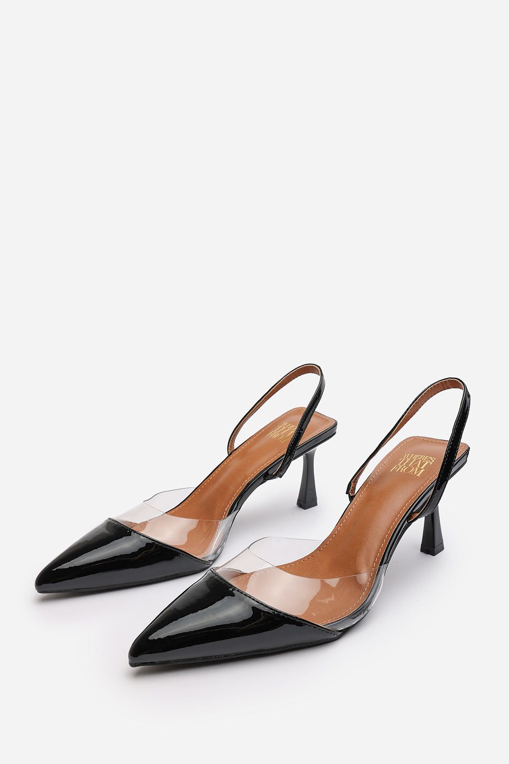 Where's That From 'Rose' Clear Strap Slingback Heels image 4