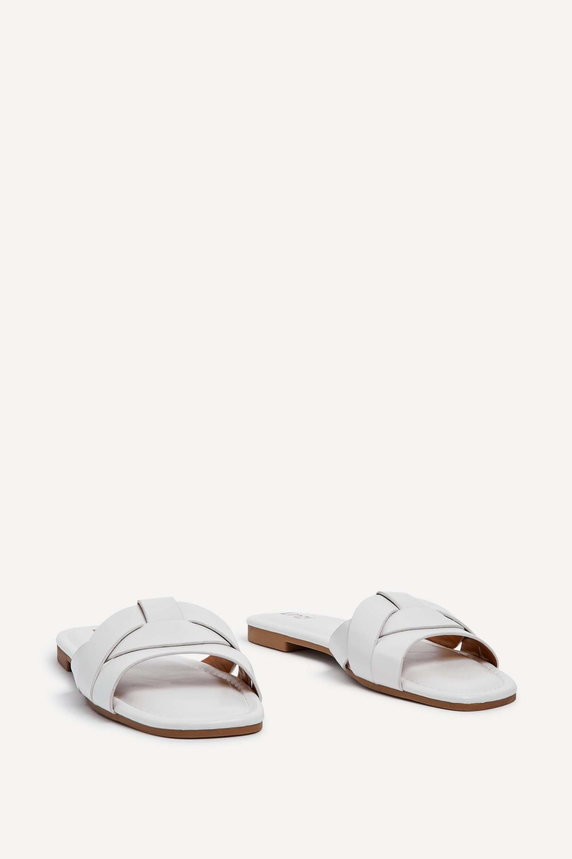 Linzi Fletcher White Slider Sandals image 4