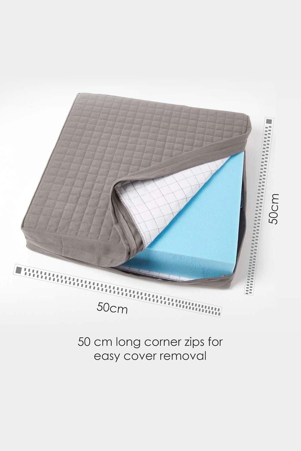 Homescapes Quilted Cotton Armchair Booster Cushion Cover image 3