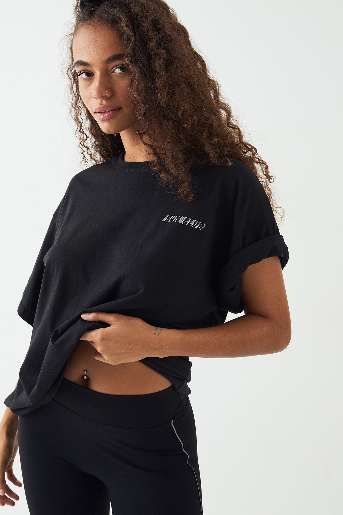 DSGN Studio DSGN Studio Run Club Printed Oversized T-shirt Black