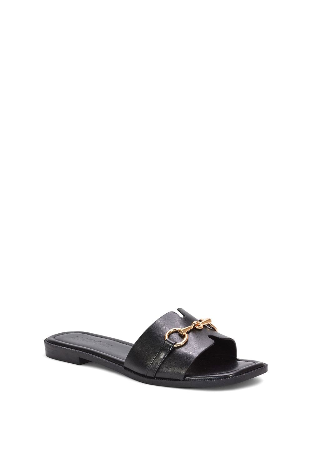 XY London 'Lesley' Square Toe Mule Slider Sandals With Buckle Detail image 2