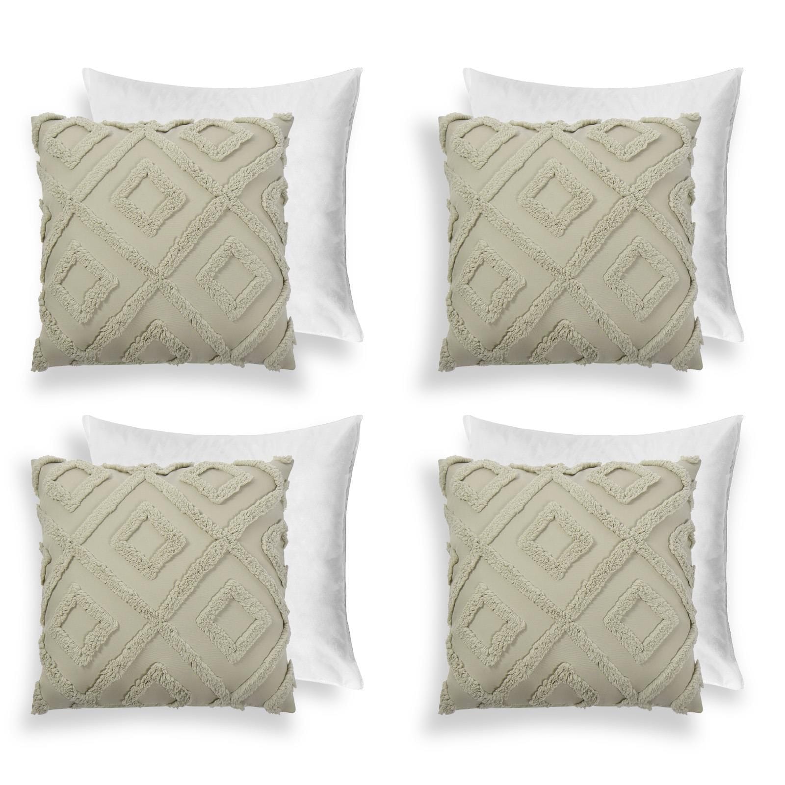 OHS 4 Pack Tufted Arch Filled Cushion Cover image 1