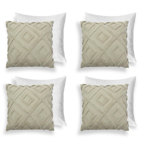 OHS 4 Pack Tufted Arch Filled Cushion Cover