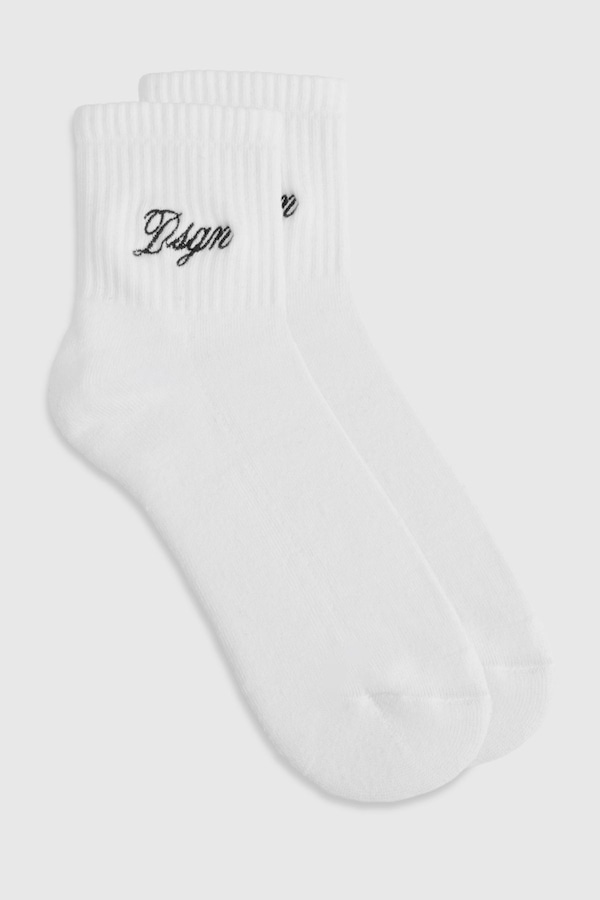 DSGN Studio DSGN Studio Script Sports Socks White