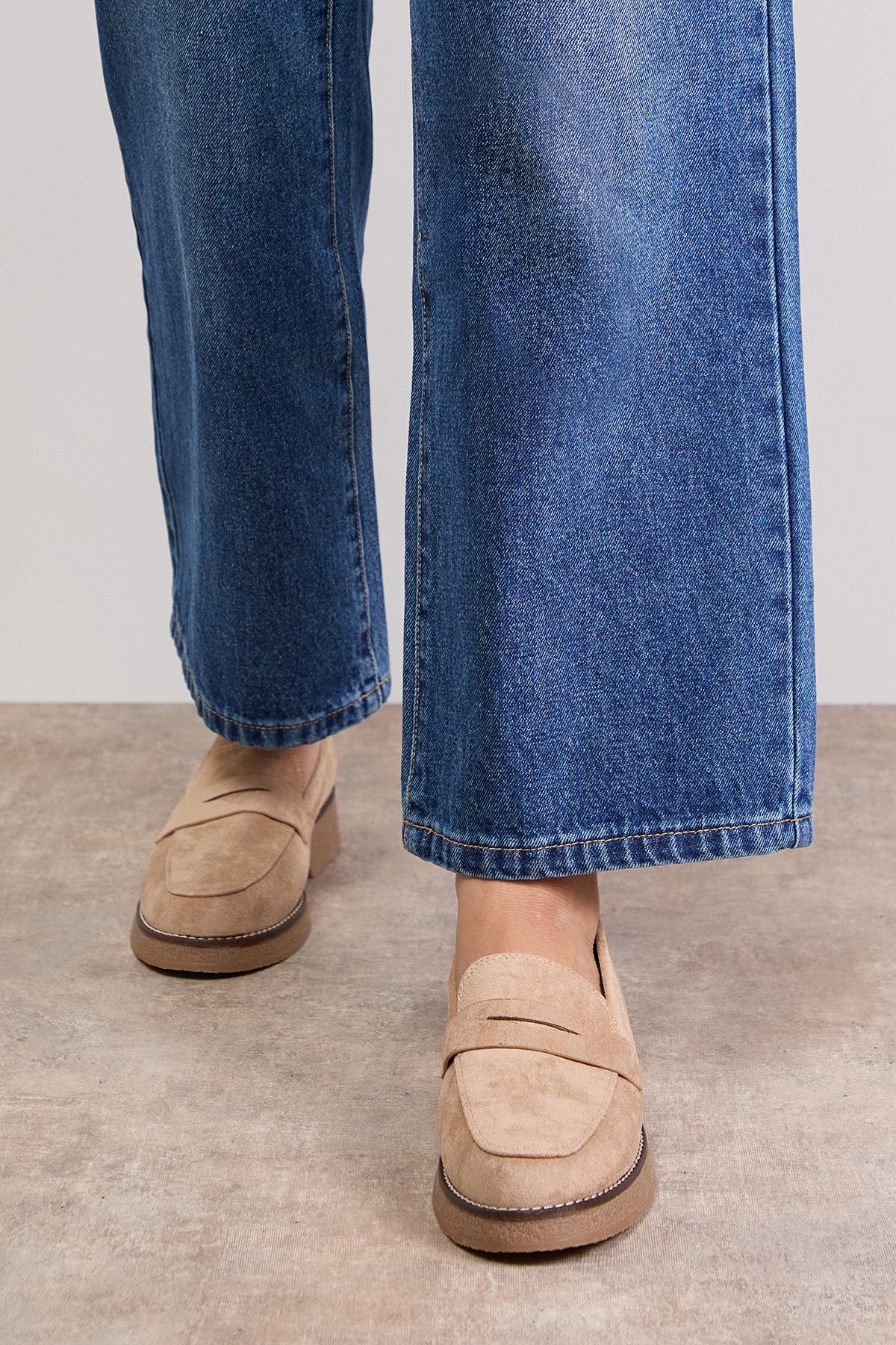 Oasis Isabel Faux Suede Casual Loafers Beige image 3