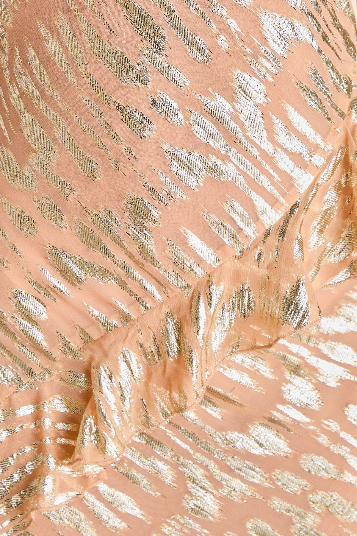 Coast Metallic Jacquard Frill Midi Dress Apricot image 5