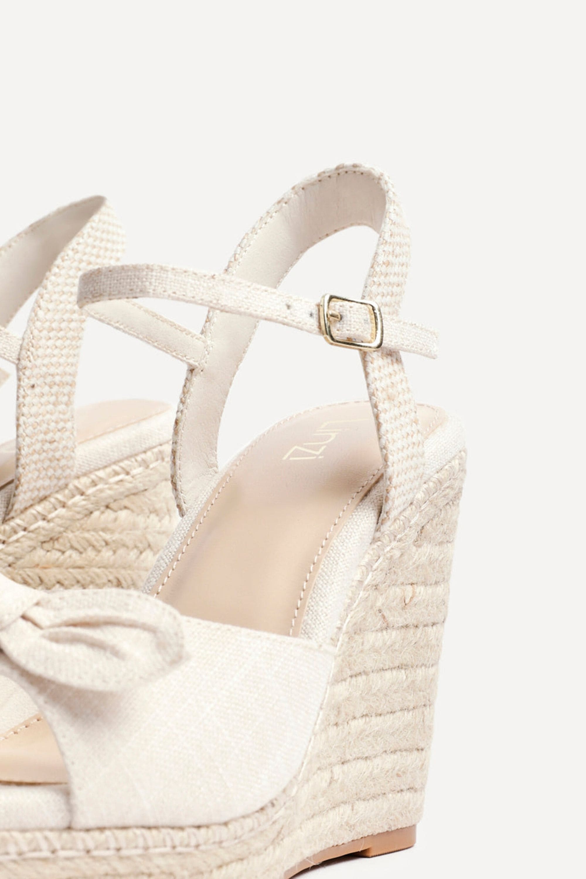 Linzi Portofino Beige Canvas Espadrille Wedge image 5