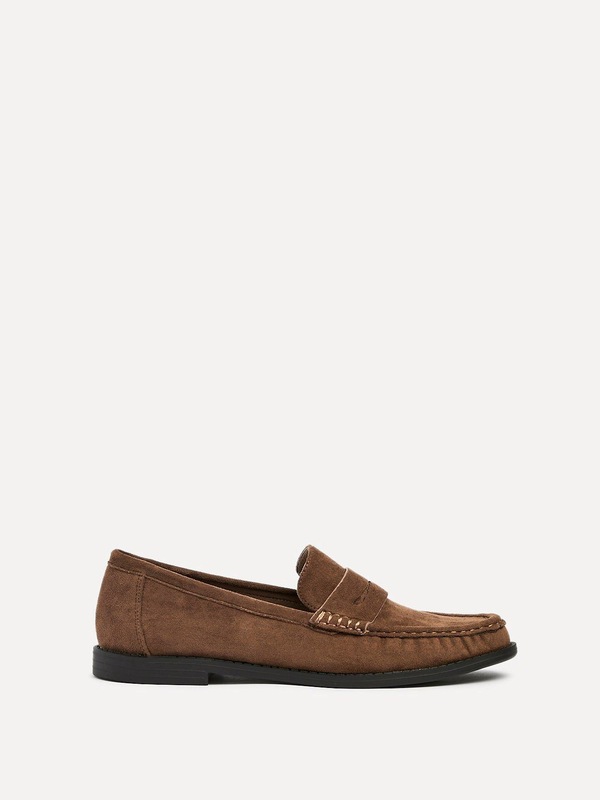 Linzi Precise Tan Faux Suede Classic Loafer