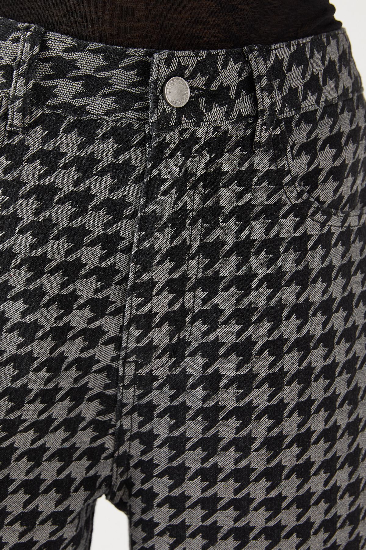 MissPap Dogtooth Printed Denim Straight leg Jean Mono image 5