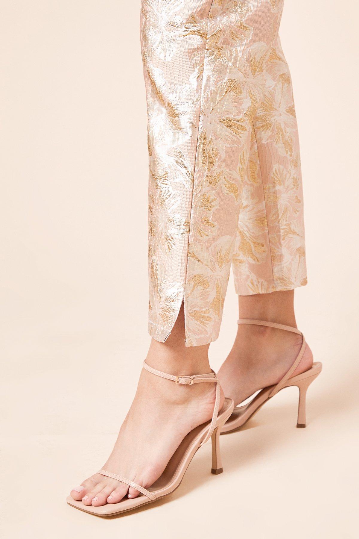 Dorothy Perkins Tailored Jacquard Tapered Trouser Peach image 4