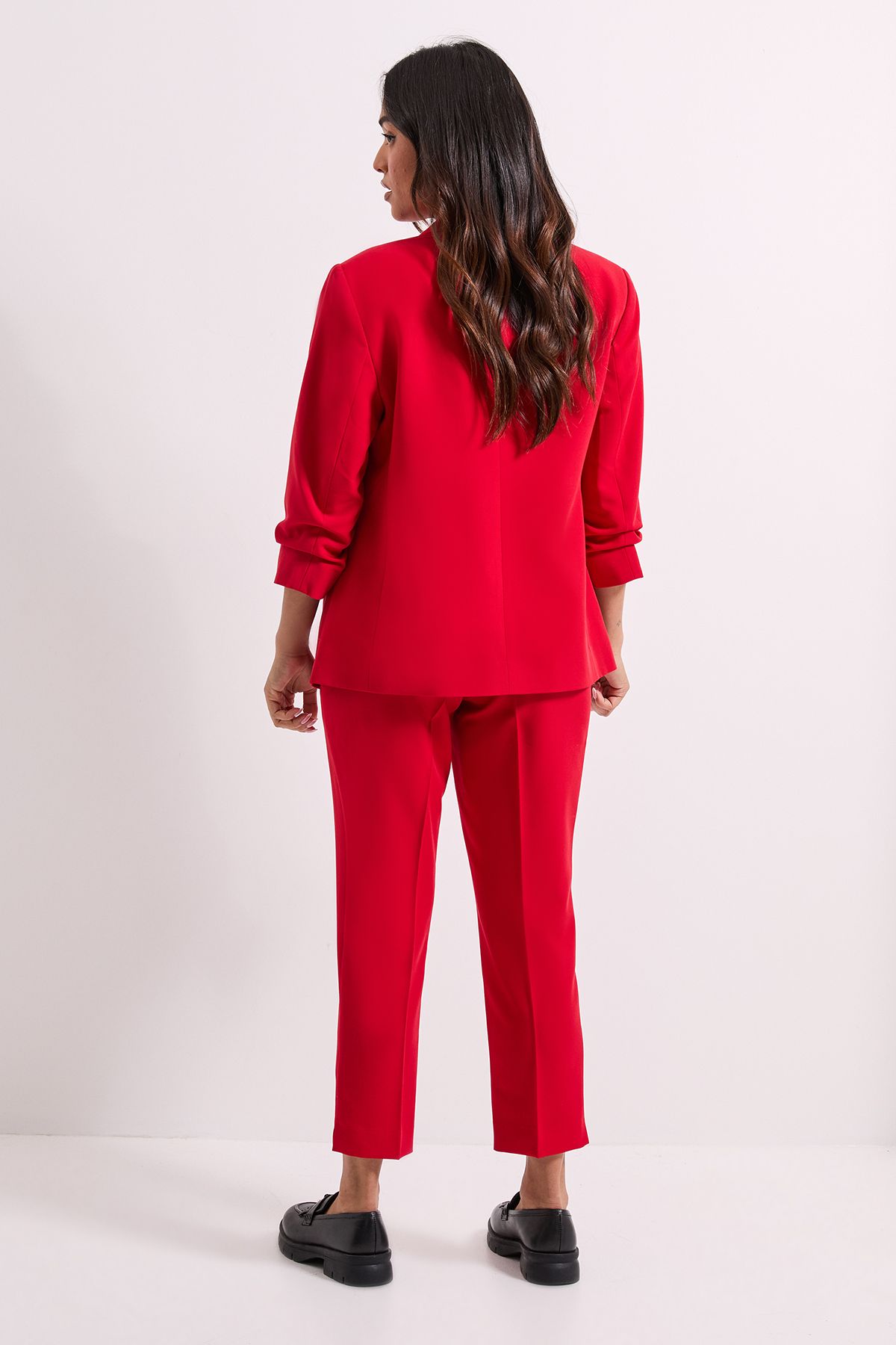 Dorothy Perkins Petite Ruched Sleeve Blazer Red image 3