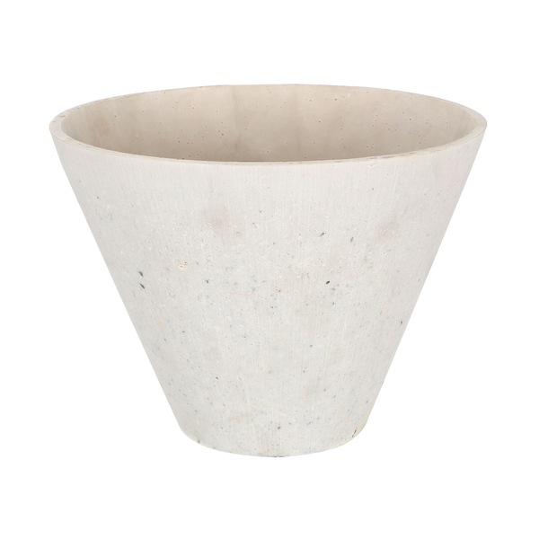 Orsina Textured Polyresin Round Edged Vase, Decorative Vessel, Ceramic-Style Container, Sculptural Decor Piece