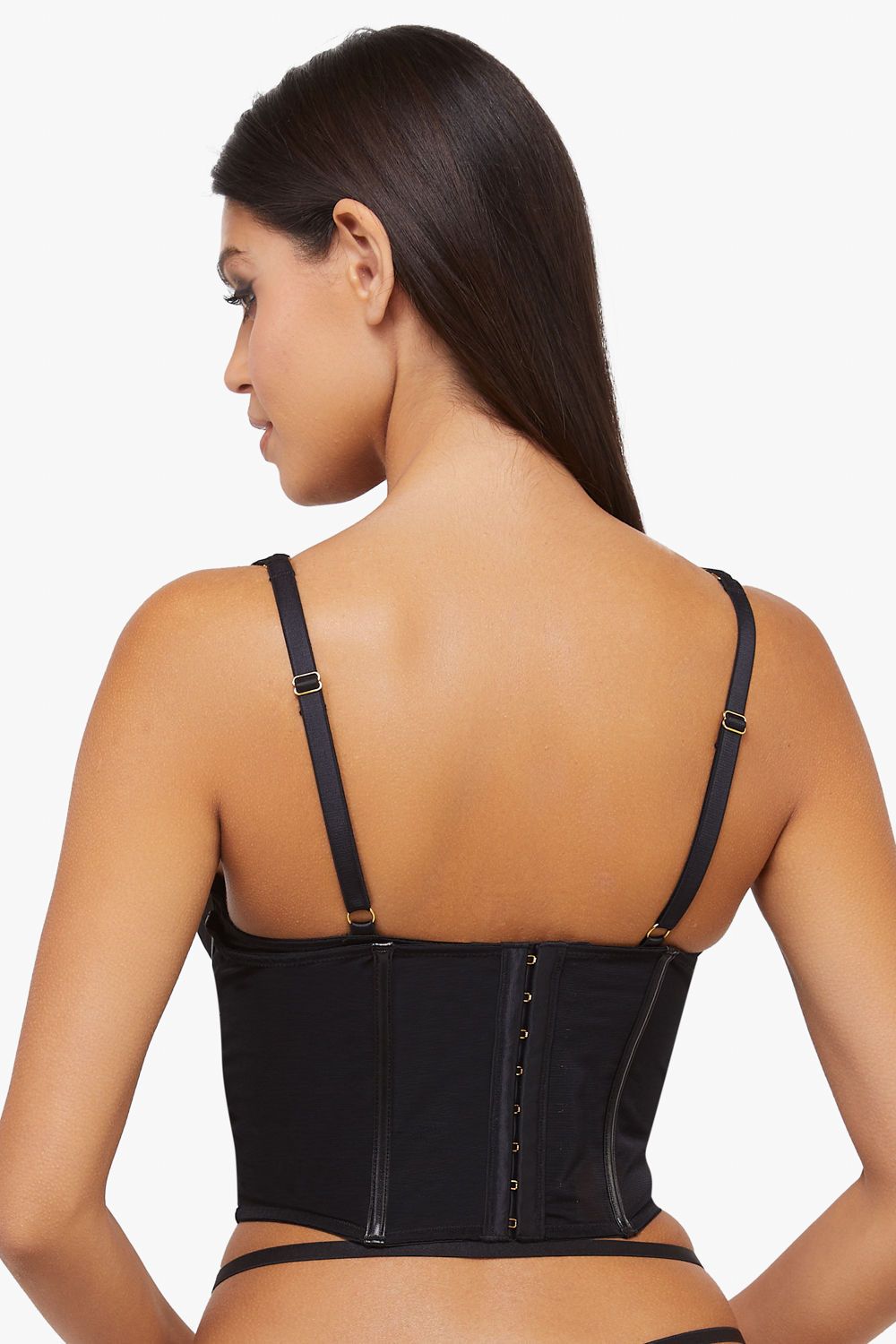 Playful Promises Maeve Black Vegan Leather 'Underbust Corset' image 2