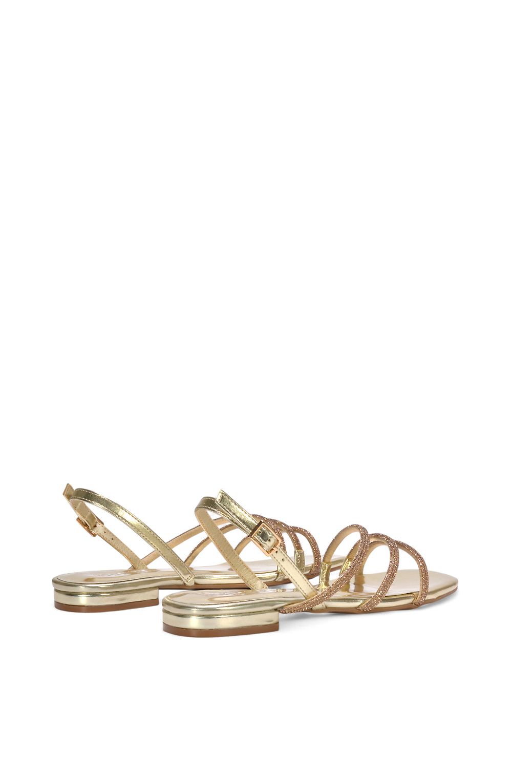 XY London 'Abigale' Strappy Diamante Flat Slingback Sandals With Buckle image 4