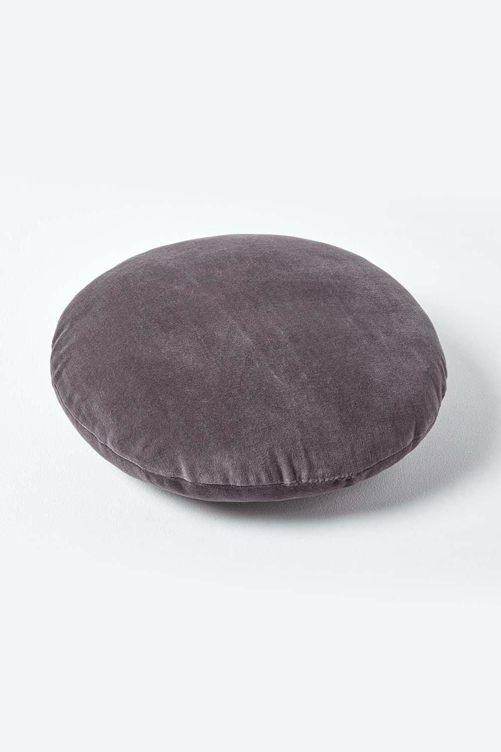 Homescapes Velvet Cushion, 40 cm Round image 3