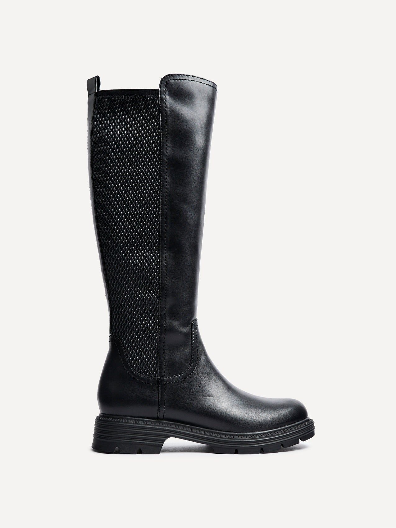 Linzi Atlas Black Faux Leather Classic Riding Boot image 1