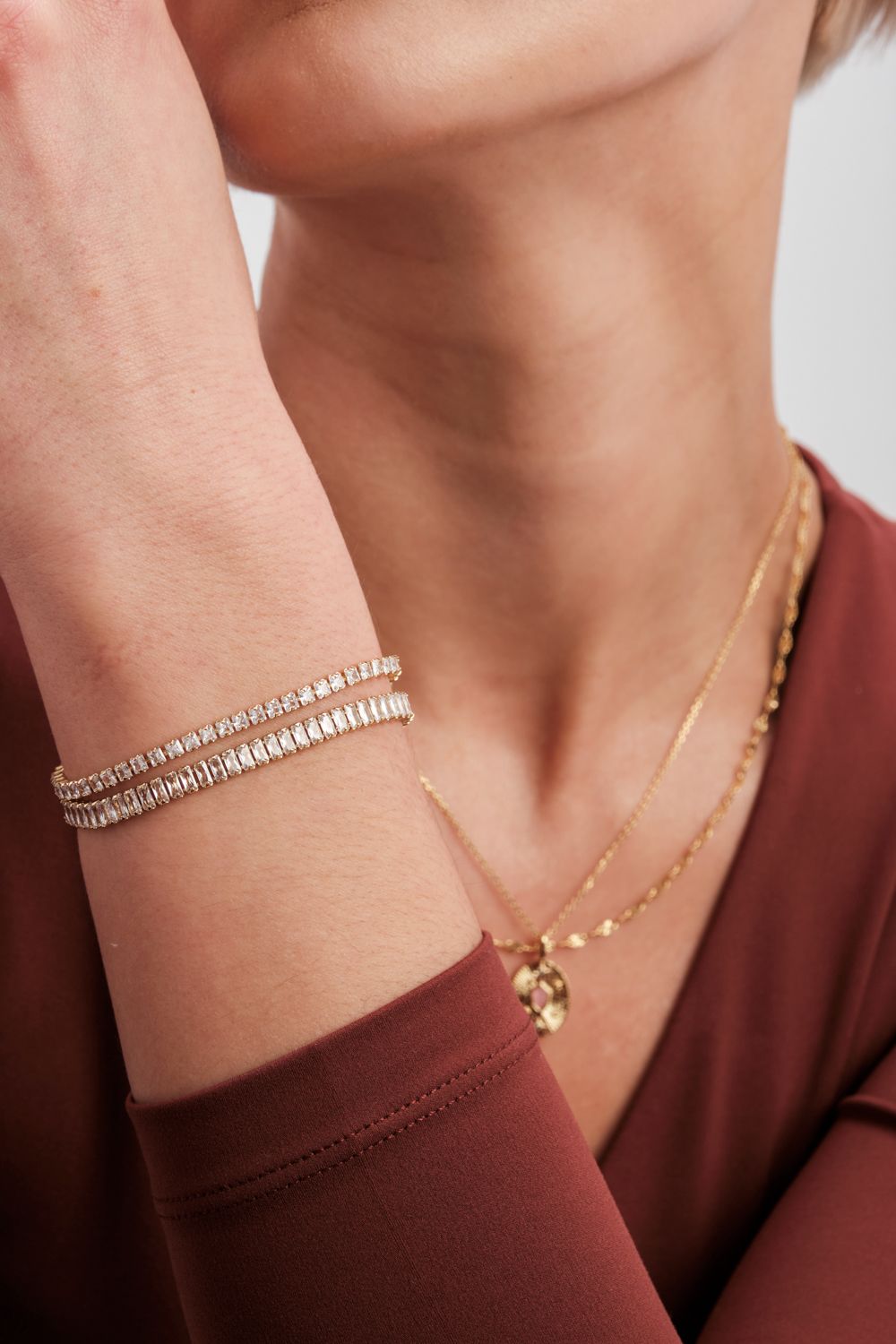 Inicio 14K Real Gold Plated Recycled Rose Quartz Necklace image 4