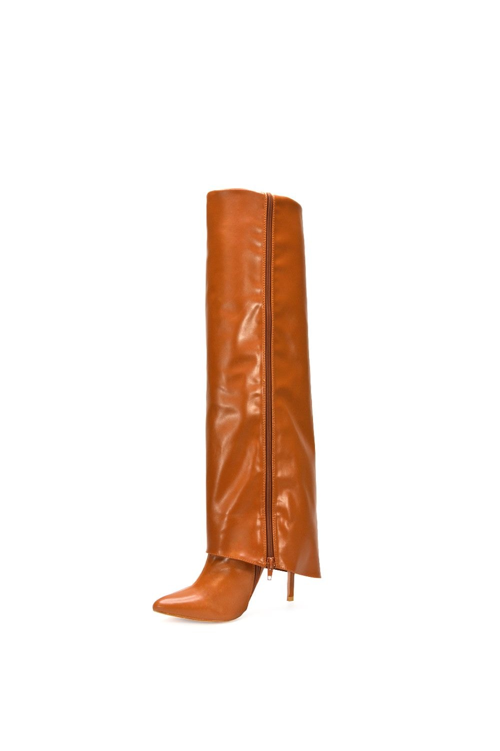 XY London 'Shauna' Knee High Fold Over Boots With Stiletto High Heel image 3