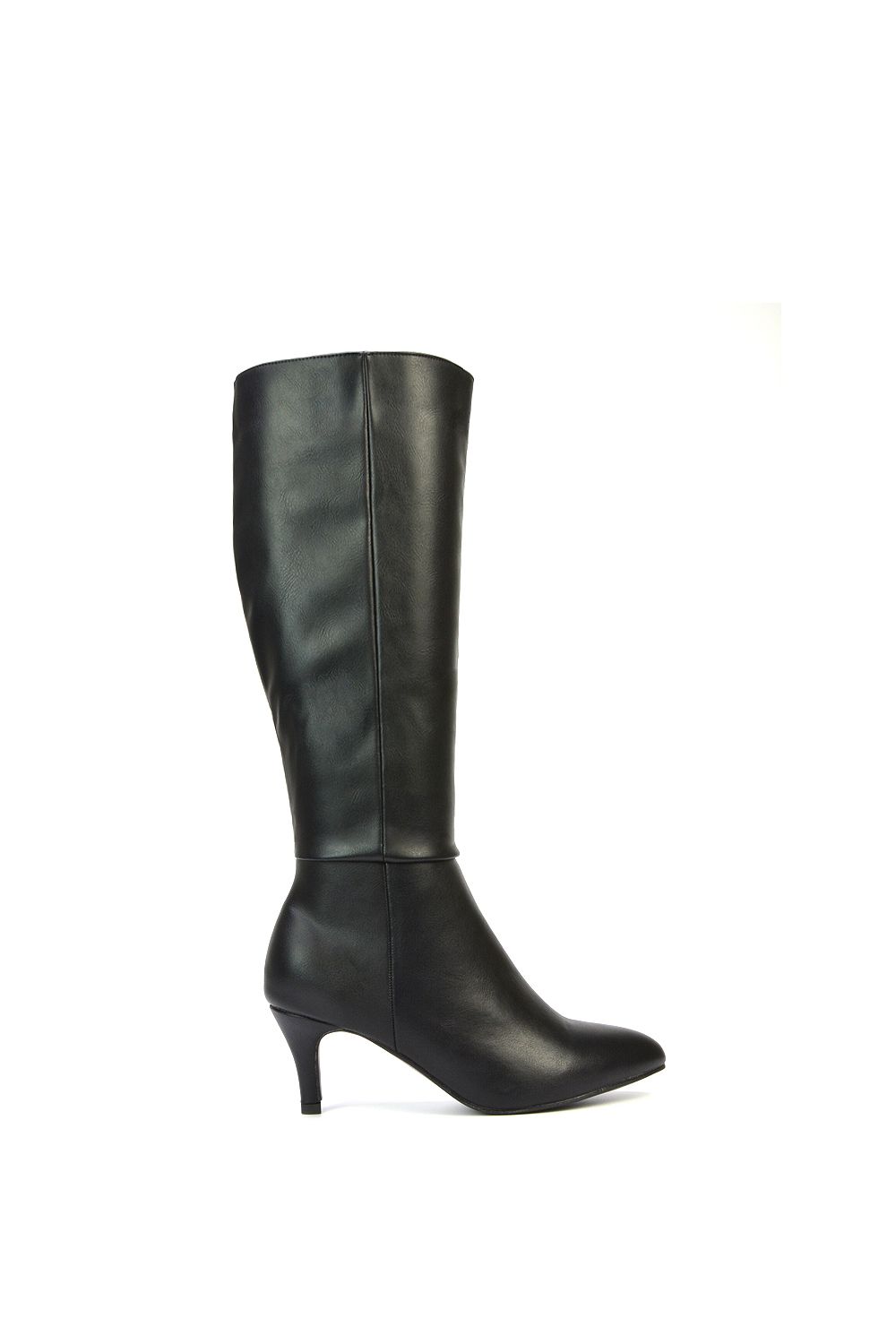 XY London 'Coby' Pointed Mid Stiletto Heel Knee High Boots