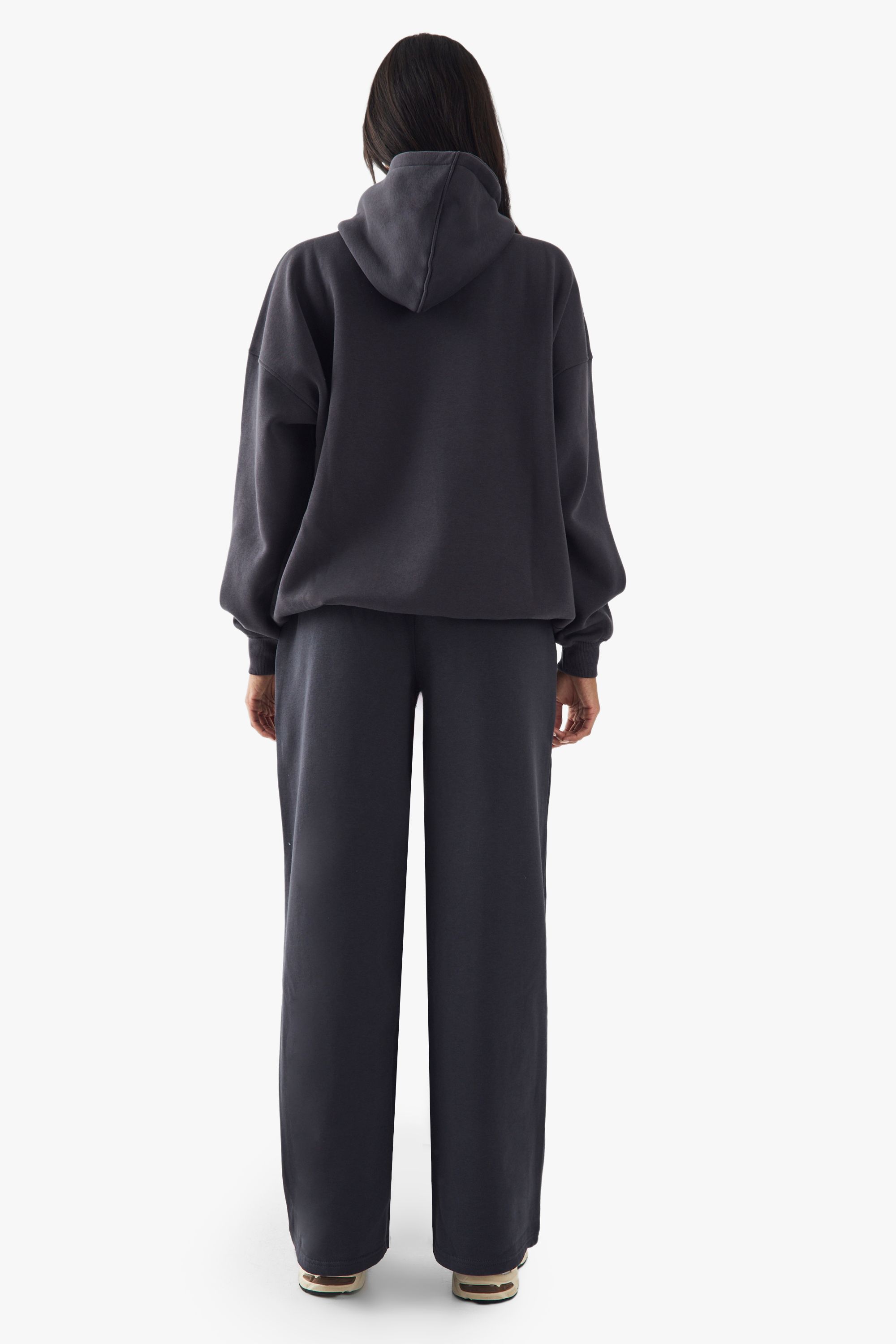 DSGN Studio DSGN Studio Towelling Applique Oversized Hoodie Charcoal image 2