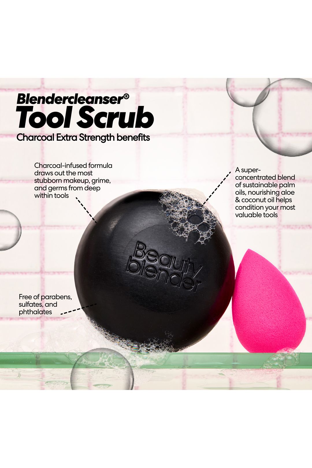 Beautyblender Toolscrub - Hand, Sponge & Brush Cleanser 150g - Charcoal Multi image 3