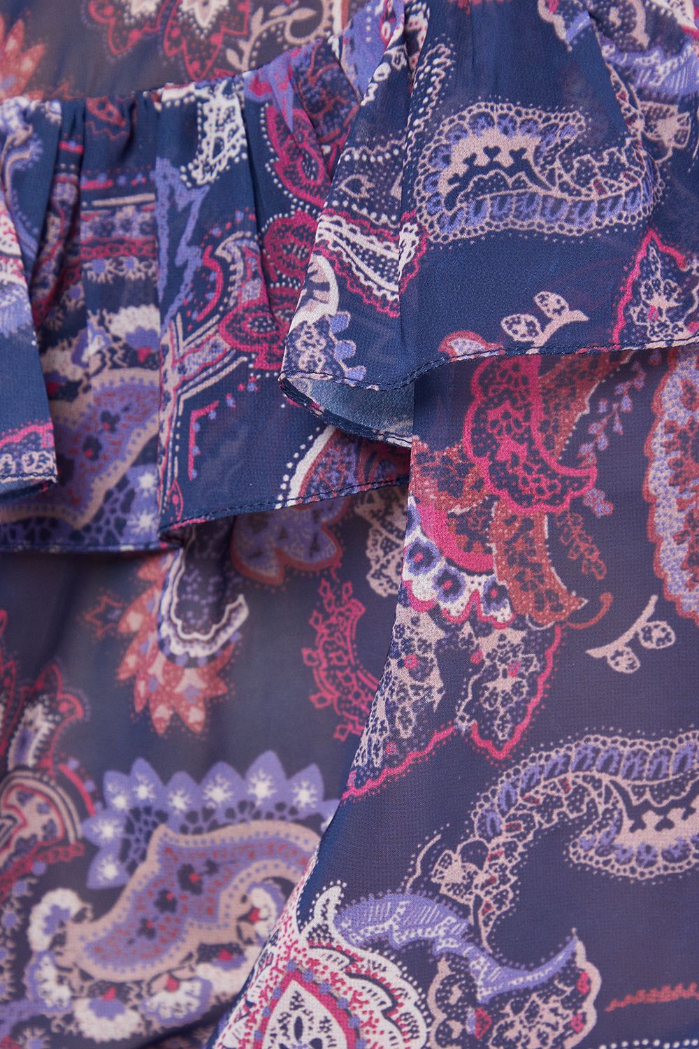 Oasis Printed Ruffle Yoke Balloon Sleeve Boho Blouse Floral image 5