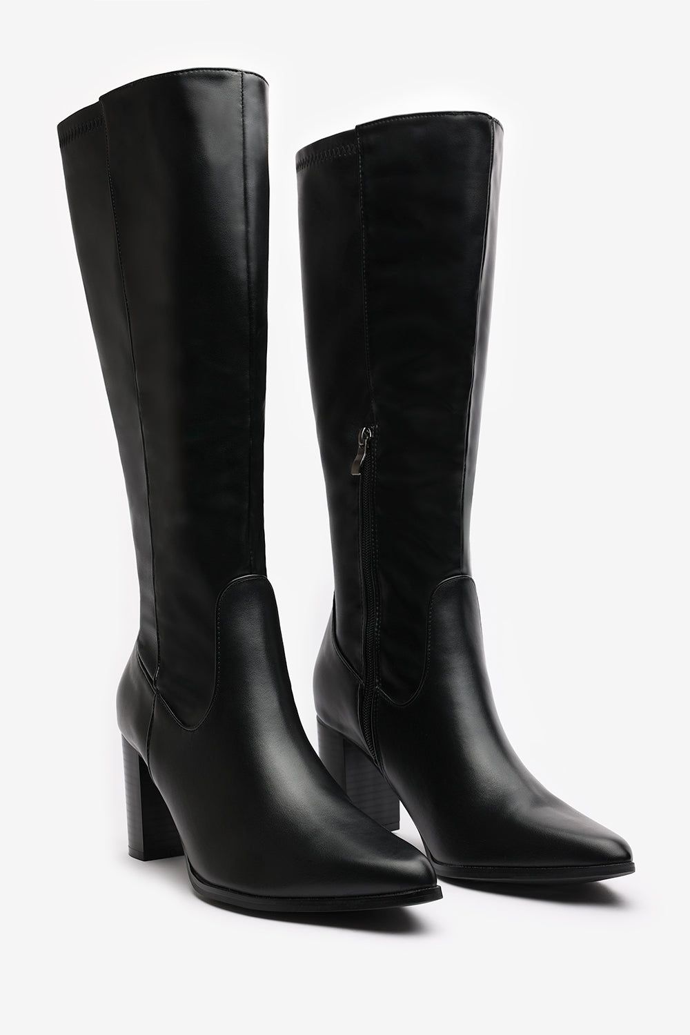 Where's That From 'Frankie' Faux Leather Knee High Boots with Block Heel image 4