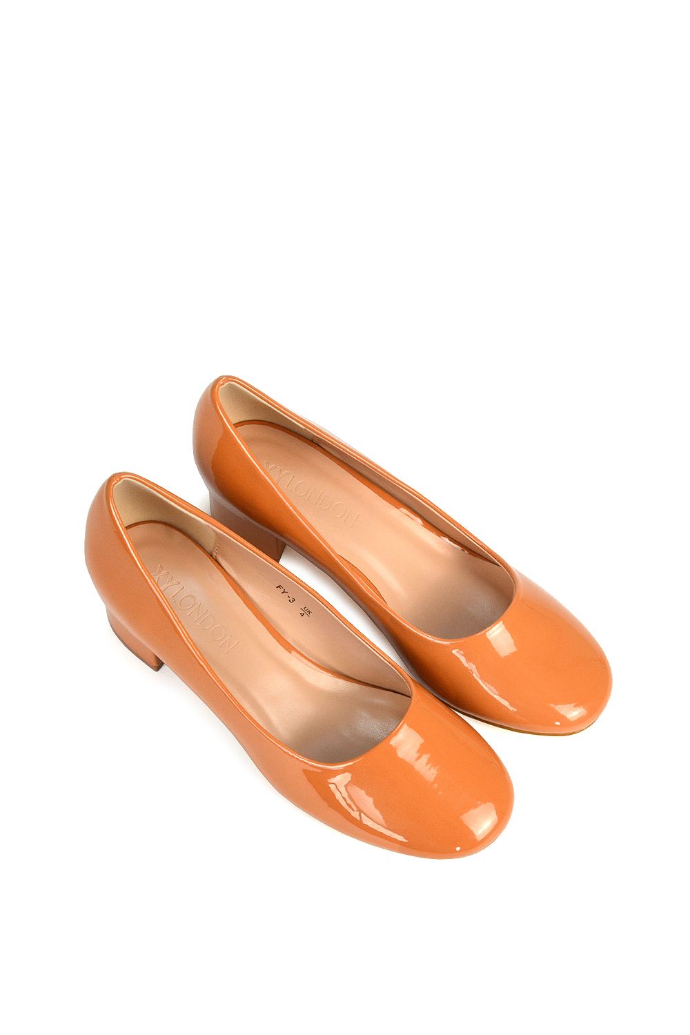 XY London 'Liberty' Low Block Heel Round Toe Slip On Court Shoes image 4