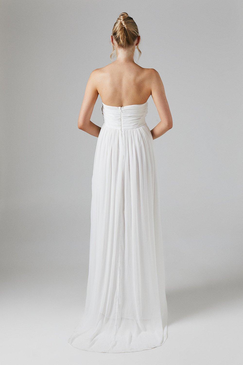 Coast Bandeau Chiffon Beach Wedding Dress Ivory image 3